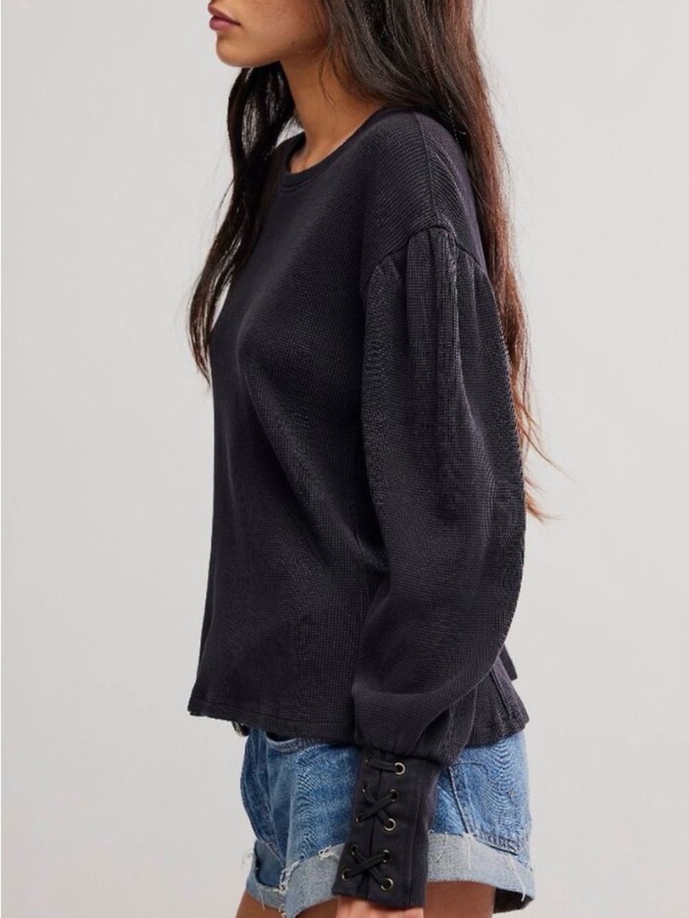 Free people We The Free Lapis Cuff Long Sleeve Top. NWOT - Picture 2 of 5
